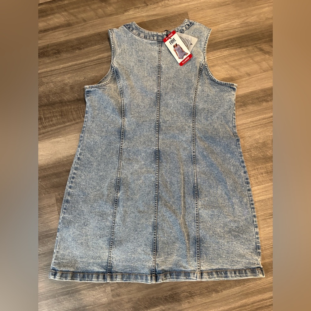 Frye Light Blue Denim Button-Front Mini Dress - Picture 2 of 7